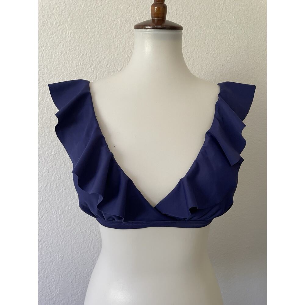 BCBG Paris Swim Bikini Top Ruffled Swimwear Beach Summer Poolside